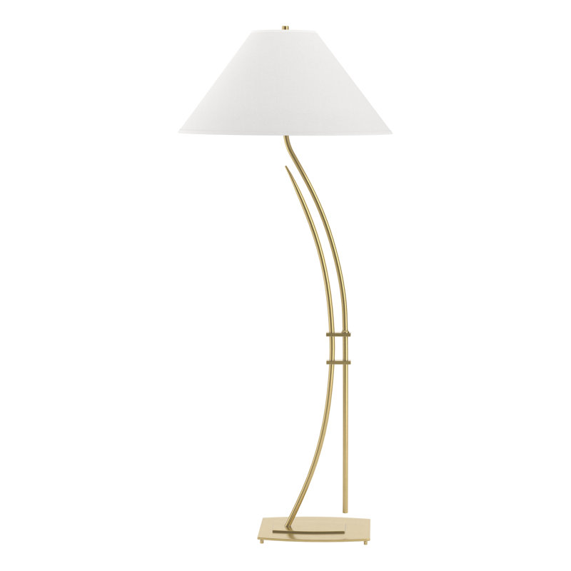 Metamorphic Novelty Floor Lamp, Natural Anna, Modern Brass