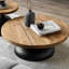 Table basse en bois massif clair wabi-sabi