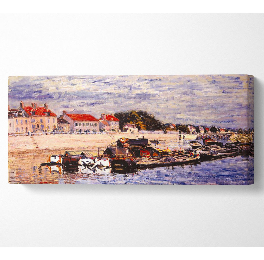 Sisley Barges On The Loing - Kunstdrucke auf Leinwand