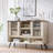 46" Breathable Storage Sideboard with adjustable shelves & Slatted Sliding Door-32917359