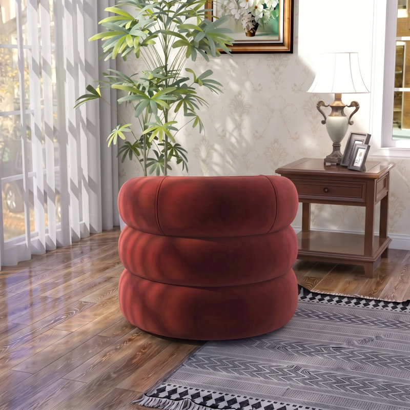 Bricyn Swivel Barrel Chair, Red
