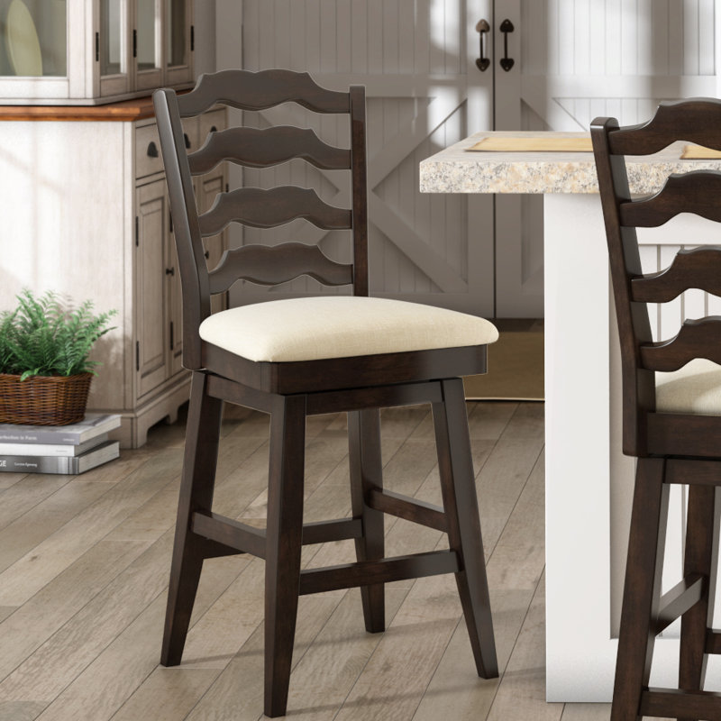 Tabouret de bar et de comptoir pivotant Fortville, Noir antique, Tabouret de comptoir (assise de 24 po de hauteur)