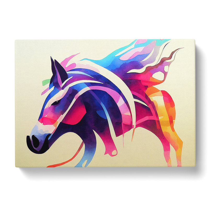 Watercolour Horse Vol.5 Abstract - Wrapped Canvas, 40cm H x 60cm W x 3cm D