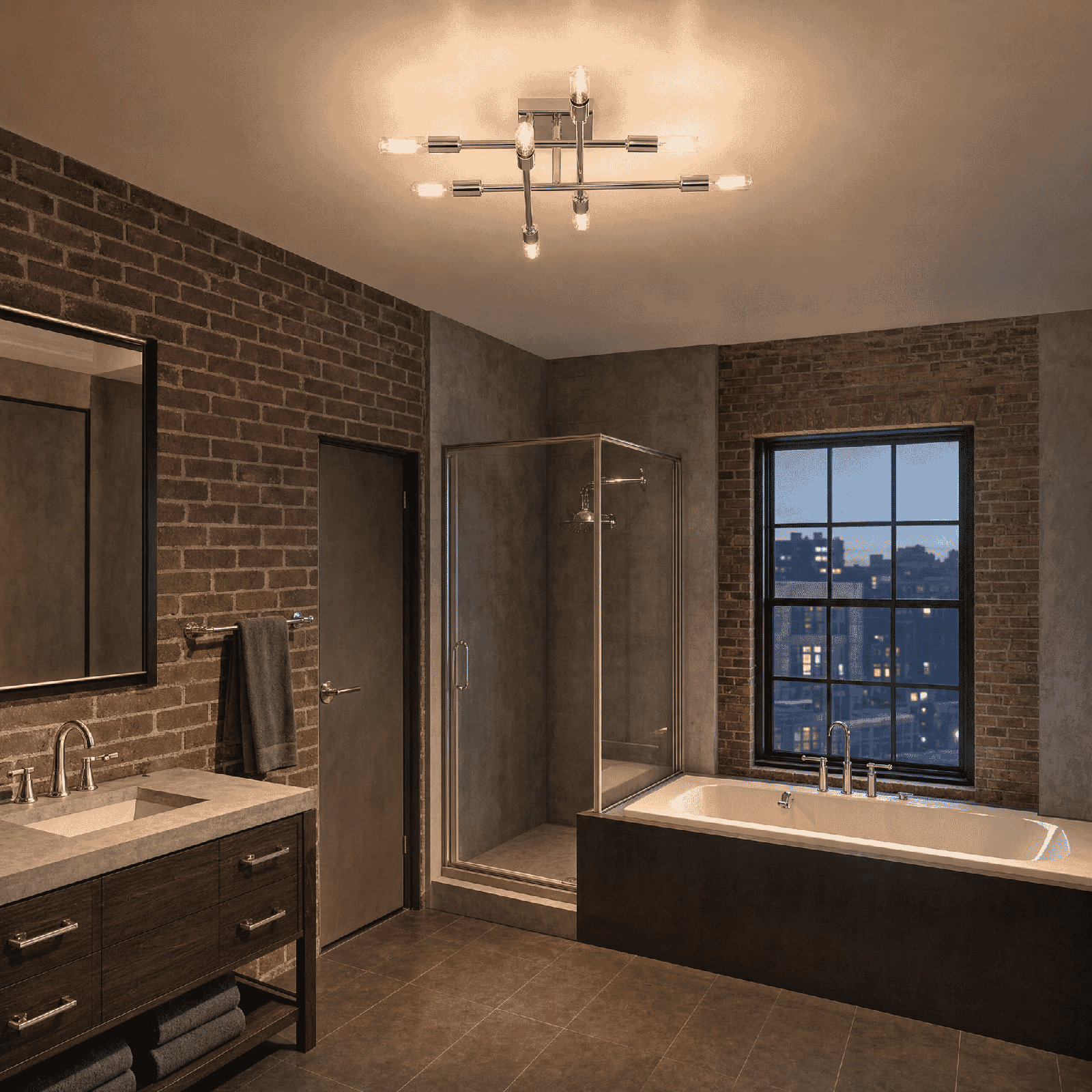 Jordy 8-Light Flush Mount, Dark Bronze