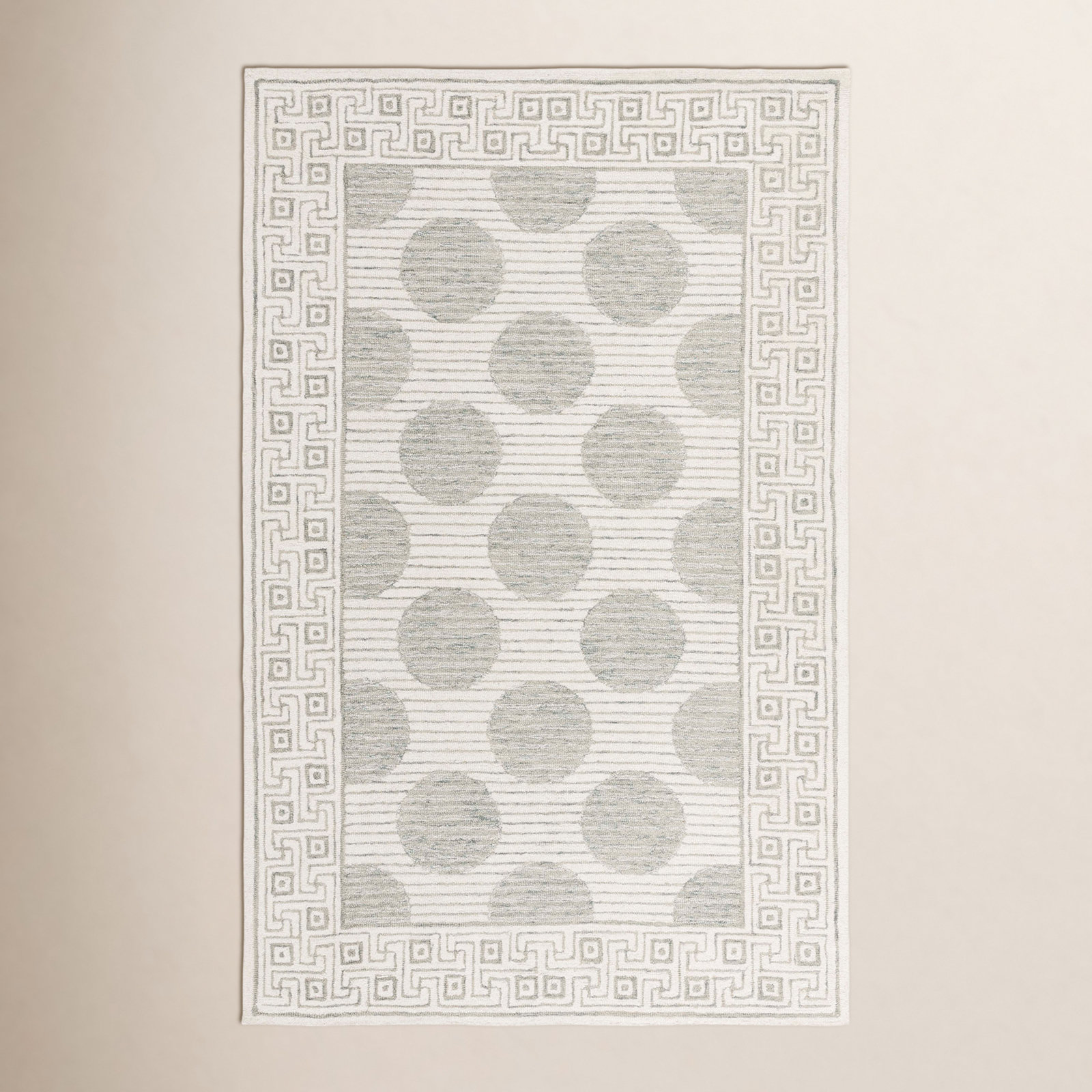 Hand-Tufted Geometric Wool Rug, Rectangle 4' x 6'