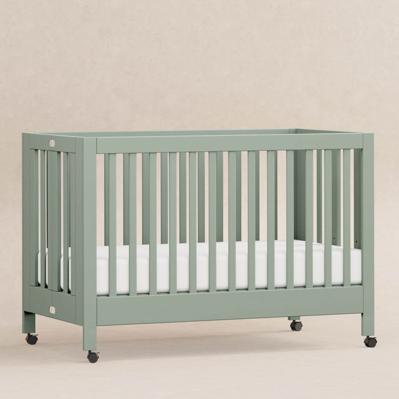 Maki 2-in-1 Convertible Portable Crib, Green
