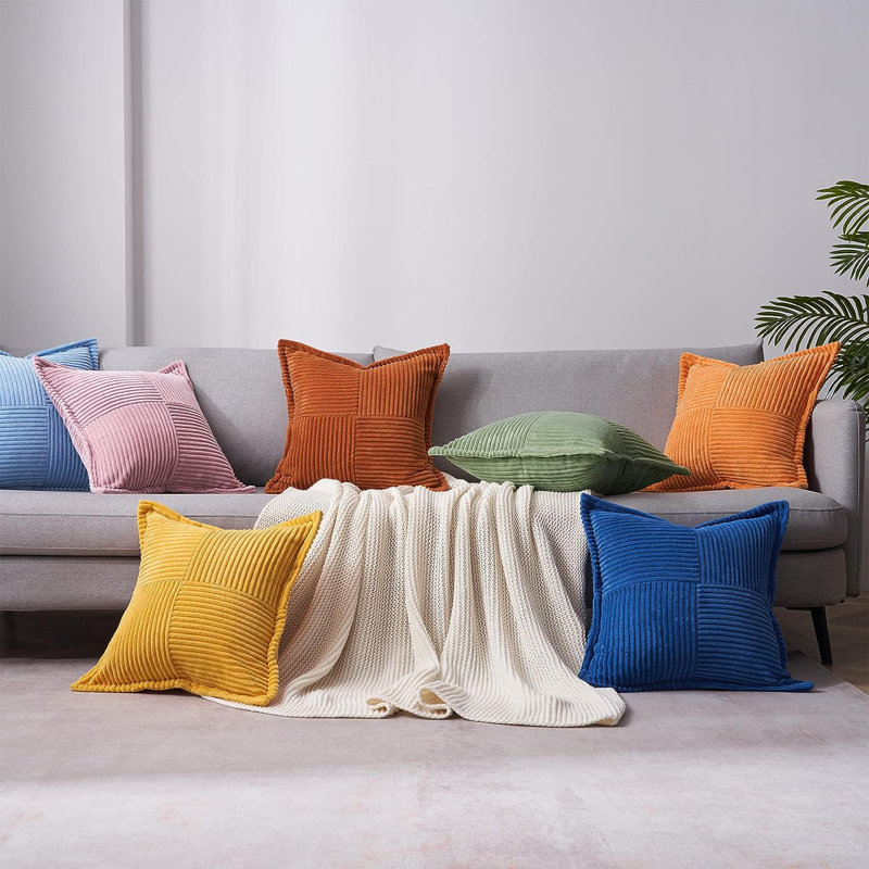 Striped Corduroy Pillow Cover (Set of 2)