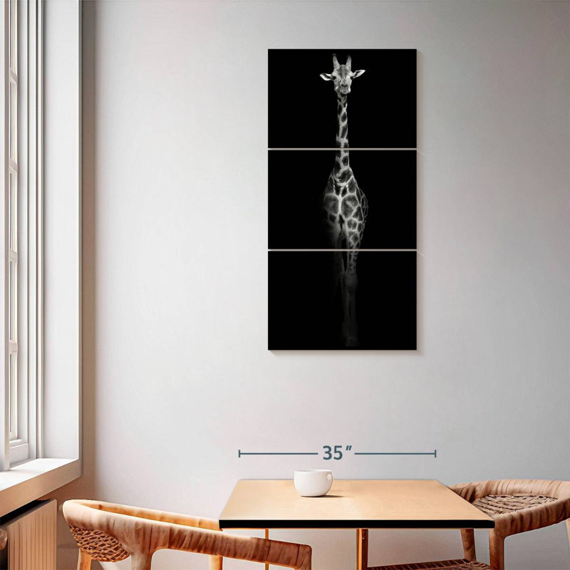 Monochrome Giraffe Portrait, 62" H x 30" W