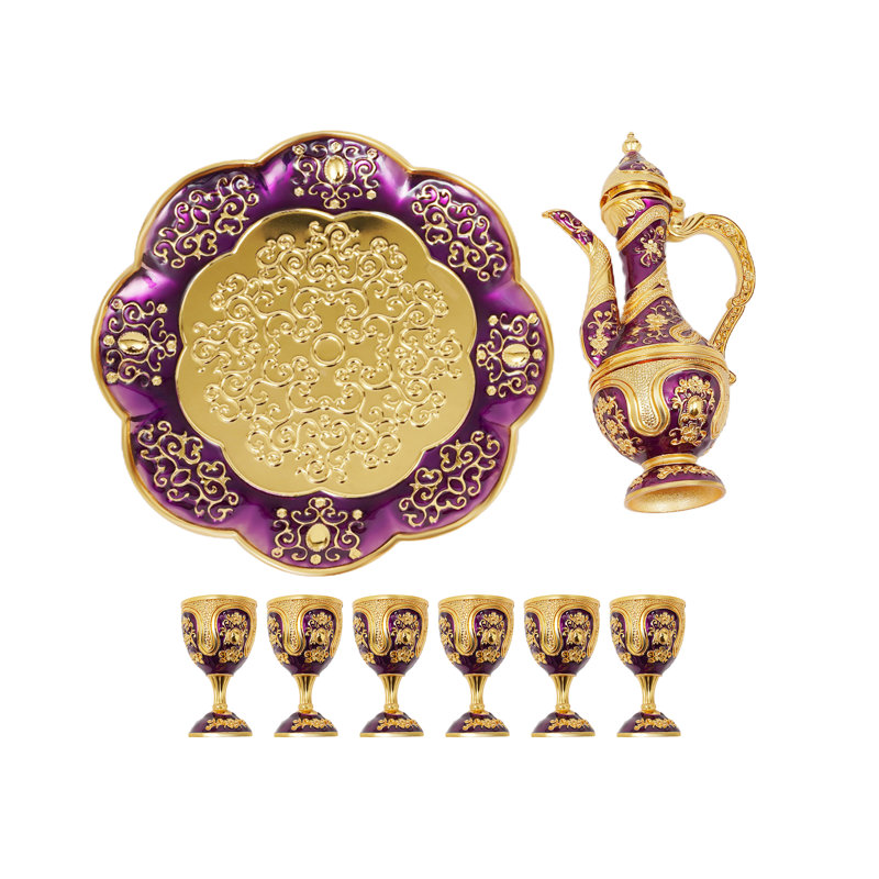 Service à thé, Mauve / doré