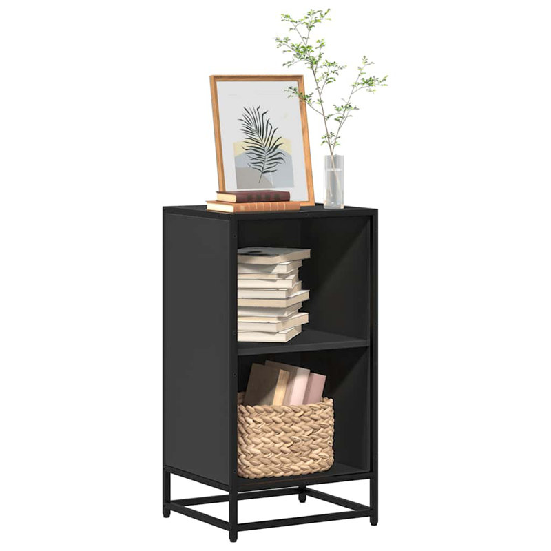 Borough Wharf Bookcase Engineered Wood, Black, 76cm H x 40cm W x 35cm D