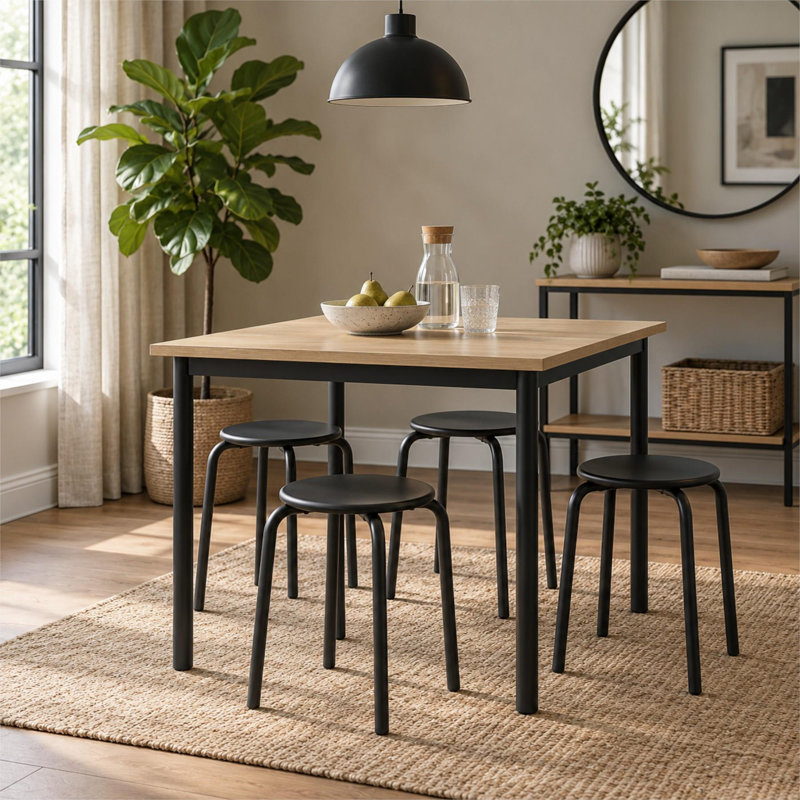 Metal Accent Stool, Black