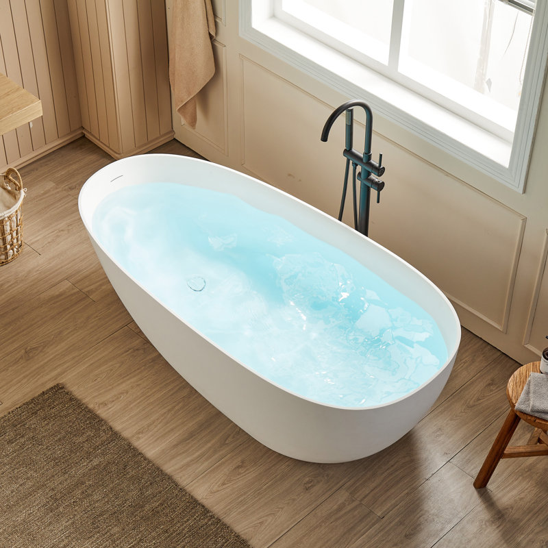 Baignoire de trempage autoportante 55,12 po x 28,35 po