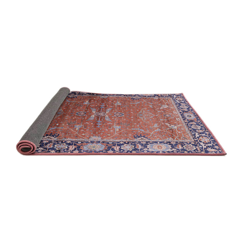 Tapis brun à motif oriental, Rond 5 pi