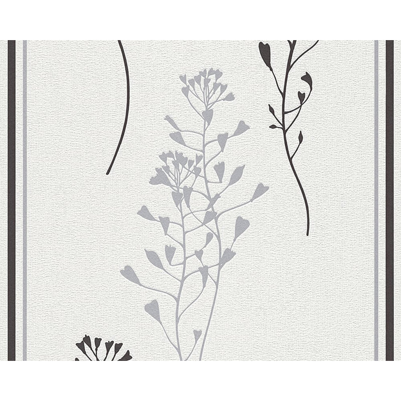 Rouleau de papier peint classique moderne Costantino, Blanc / Gris
