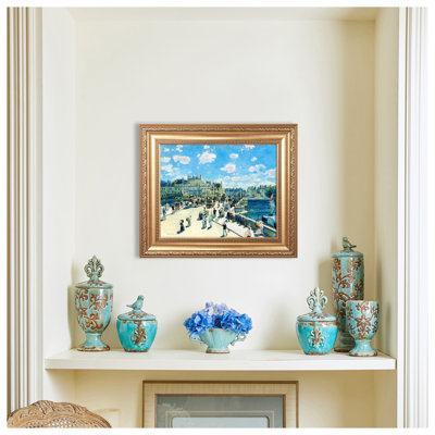Pont Neuf, Paris by Pierre-Auguste Renoir Painting Reproductions World Classic Reproductions For HomeDecor,Gold Frame