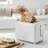 WILLOW Kitchen 2-Slice Toaster with Wide Slots - Perfect for Toasted Bagels, Compact Design, Crumb Tray - WHITE-122877465