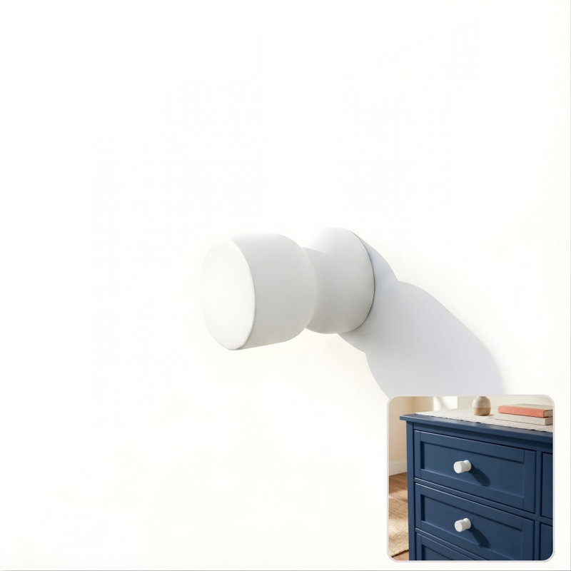 ROUS Harwdare Mid-Century Modern Hourglass Knob, Snow (White)