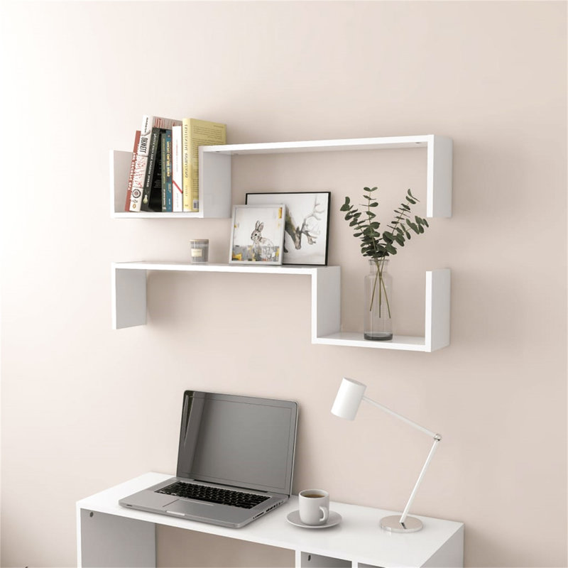 Lajae 2 Piece Floating Shelf, White