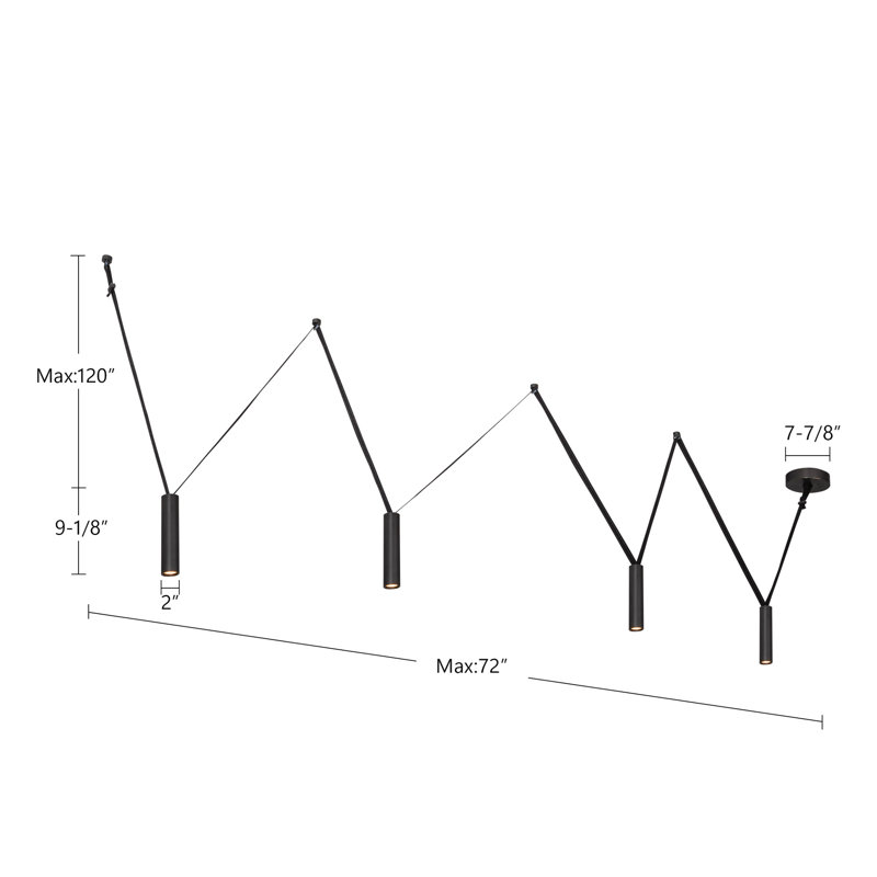 Mason 4 - Light LED Pendant, Urban Bronze