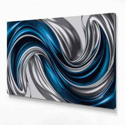 Art mural sur toile dégradé abstrait bleu 63