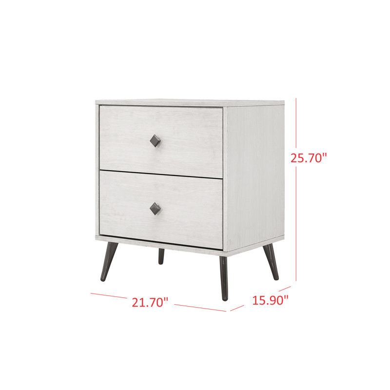 Table de chevet 2 tiroirs Thomasina