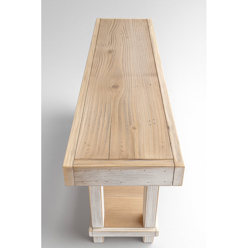 Console surdimensionnée 70 x 6 x 36 h, Brun / Blanc