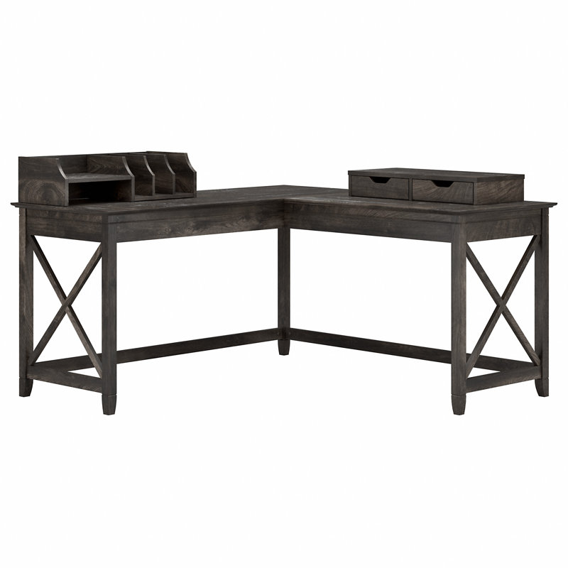 Bureau en L Huckins, Hickory gris foncé