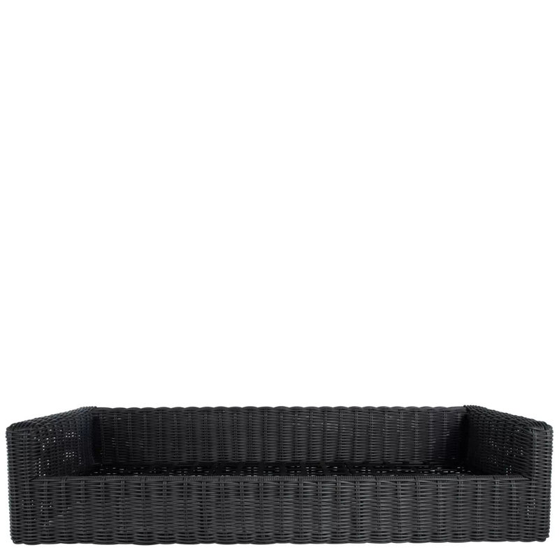 Montecito N-Dura Resin Wicker Outdoor Sofa - Onyx, Verona Fossil, No