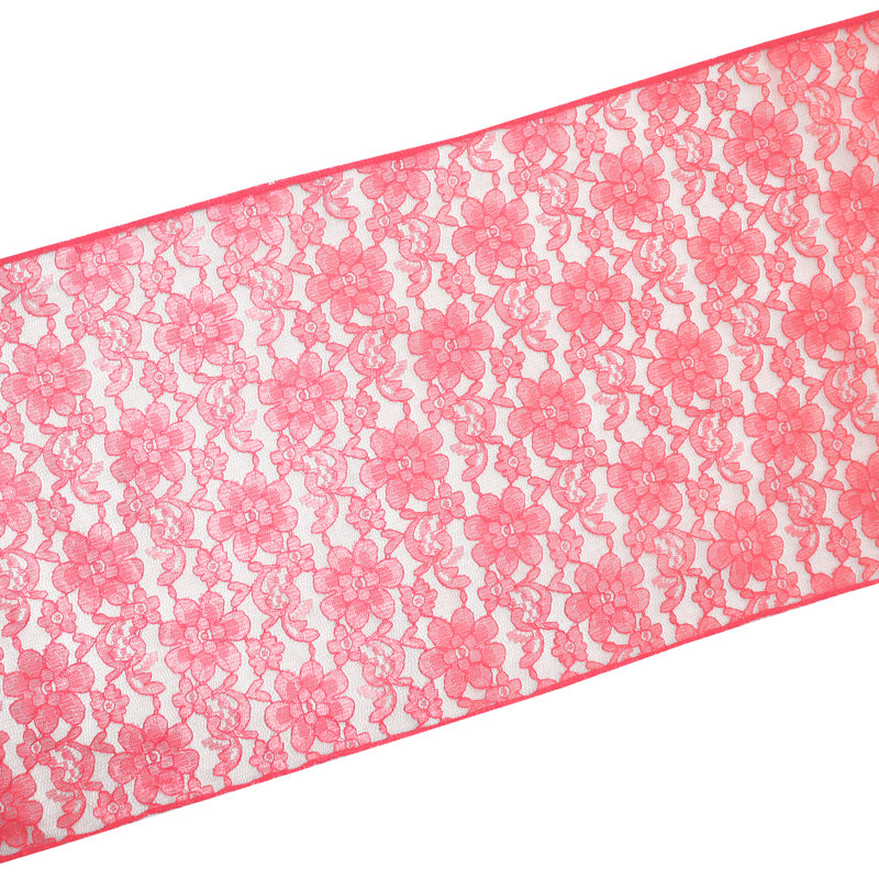 Bagdonas Floral Lace Table Runner, 12" W x 60" L, Coral