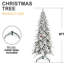 Arbre de Noël enneigé 9 pi, 52 branches de pin, 2138 pointes, conception mince pour les petits vestibules, arbre articulé / enneigé à branches articulées avec espace naturel