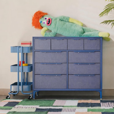 Commode 10 tiroirs Naima - Bleu marine