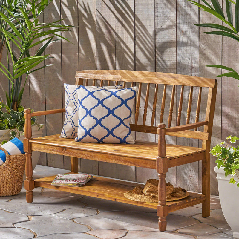 Banc Imperial, bois, 17,75 po, profondeur de siège avec finition de rangement, 24,75 po de largeur
