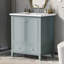 Ensemble de meuble-lavabo 30 po avec lavabo, armoire de salle de bain multifonctionnelle avec portes et tiroir, cadre solide et panneau de fibres à densité moyenne, vert-478663180