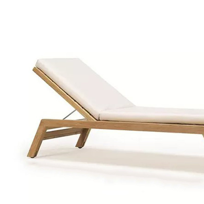 Chaise longue d'extérieur inclinable en teck