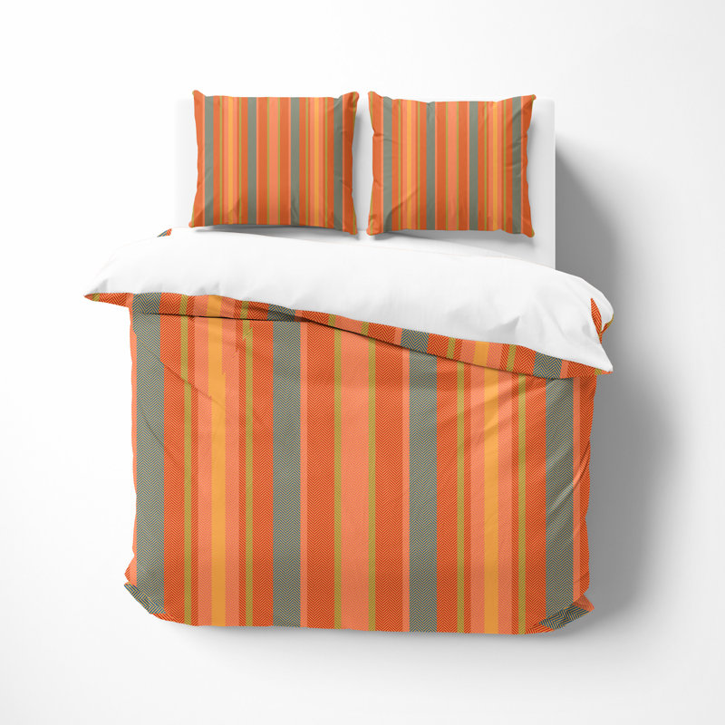 Striped Duvet Cover, King Duvet Cover + 2 King Shams