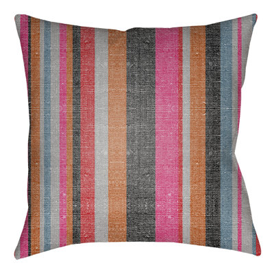 Lolita Lilac Striped Outdoor Reversible Throw Pillow