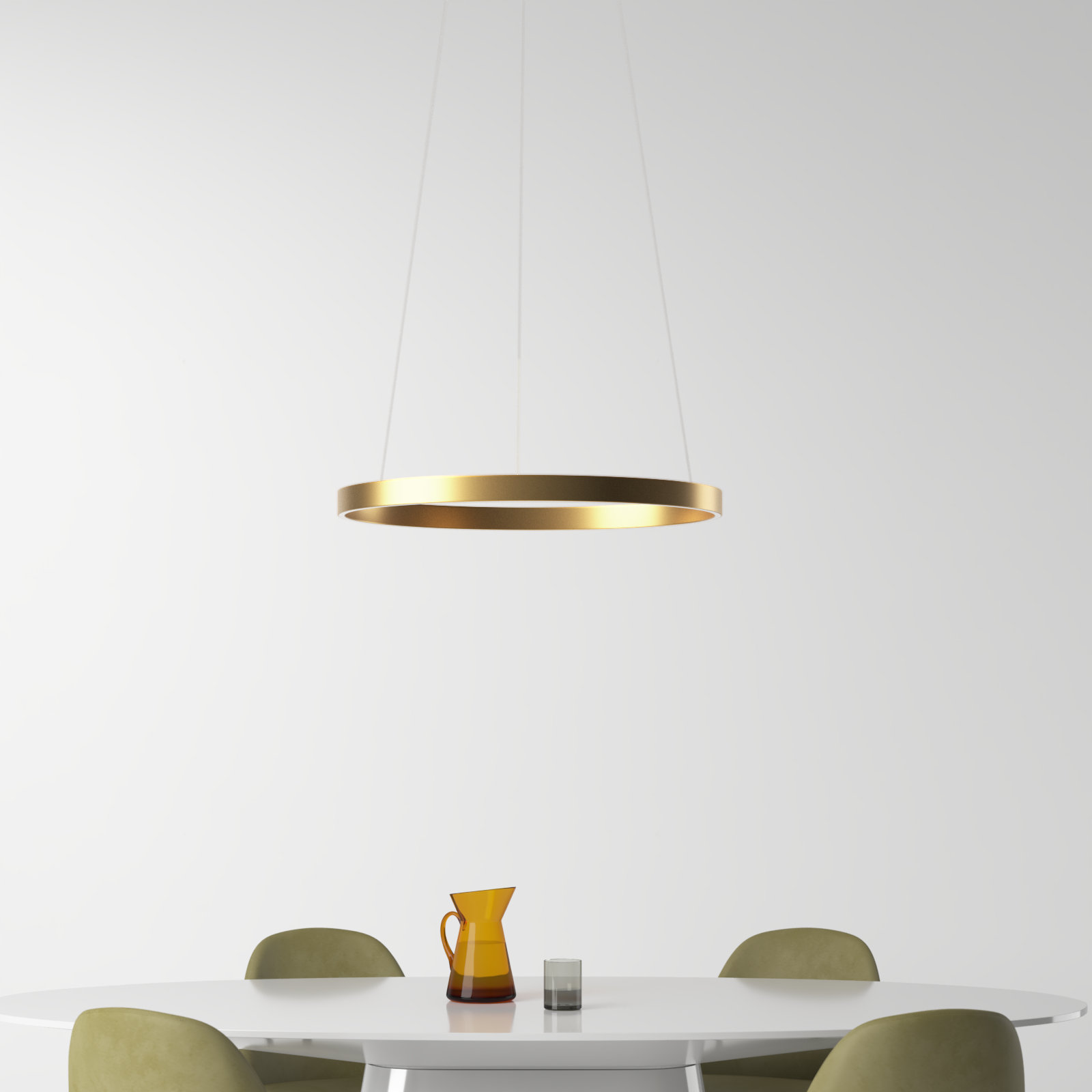Mills Single Light Dimmable LED Pendant, Gold, 1.25" H x 23.5" W x 23.5" D
