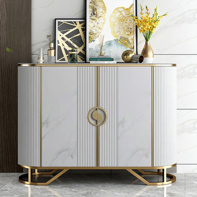 Luxury-Style Marble Entry Cabinet