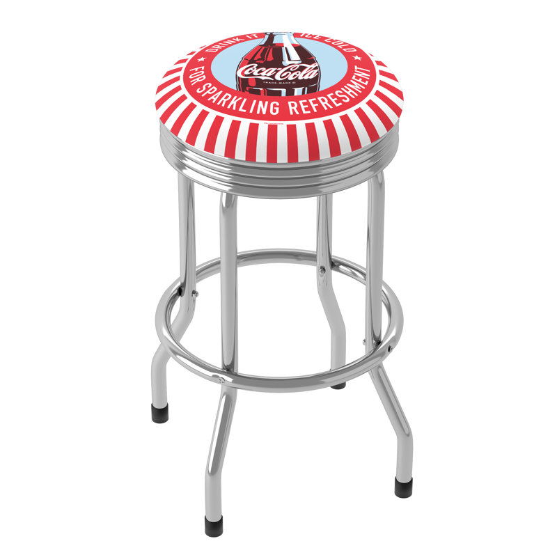 Swivel Upholstered Counter Stool with Metal Frame