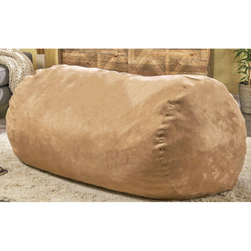 Fauteuil à billes cylindrique en suède de 8 pieds, Toscane, Brown Microfiber / Microsuede, Brown