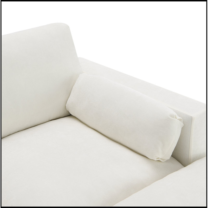 Canapé modulaire confortable en U avec rangement et fonctionnalité de canapé-lit, Blanc