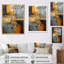 Firganza, gris doré, géométrie brillante sur toile-875095095-875095092