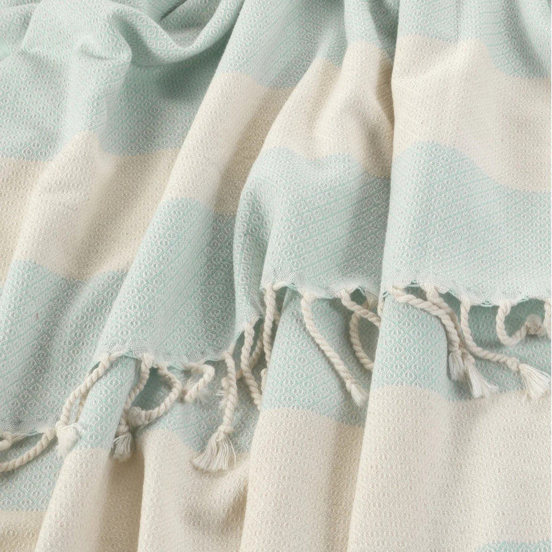 Paquet de 2 serviettes de plage turques 100% coton Peshtemal, Bleu clair