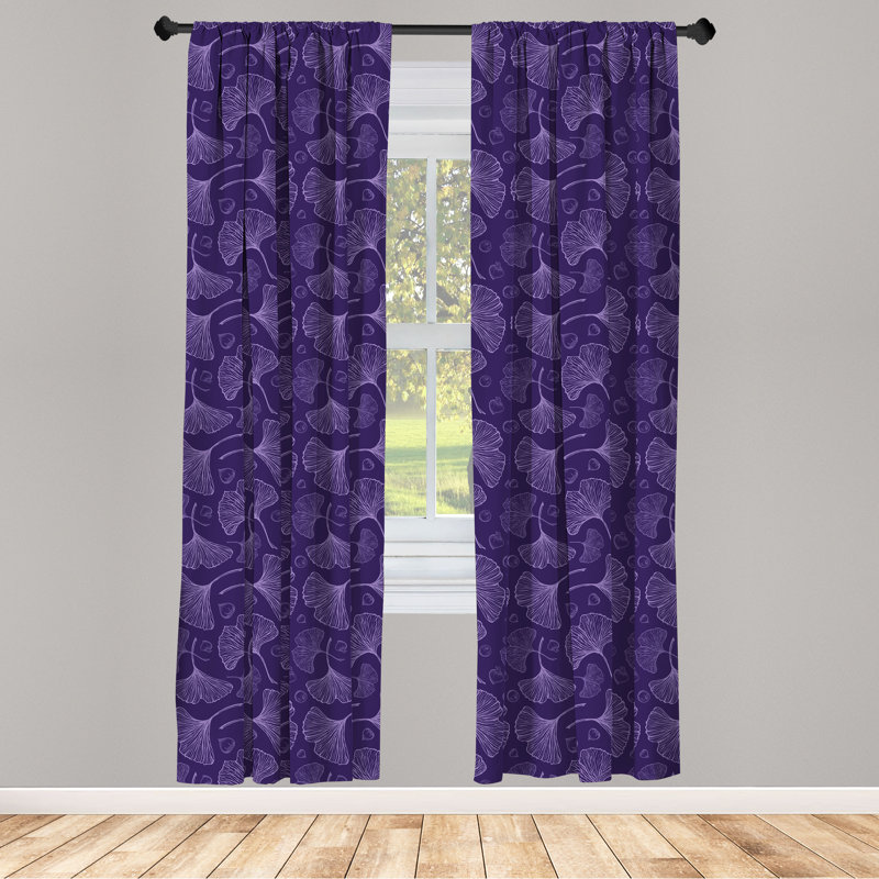 Gingko Semi-Sheer Rod Pocket Curtain Panels, 28" x 84"
