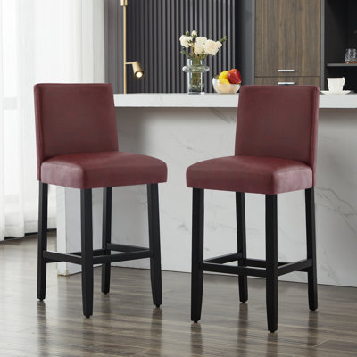 Upholstered Bar Stool With Solid Wood Frame