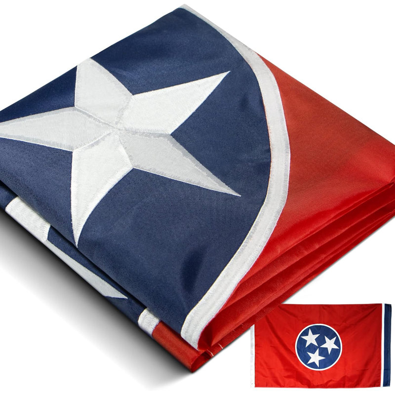 Drapeau de l'État du Tennessee brodé 36 po x H 60 po Anley EverStrong Series