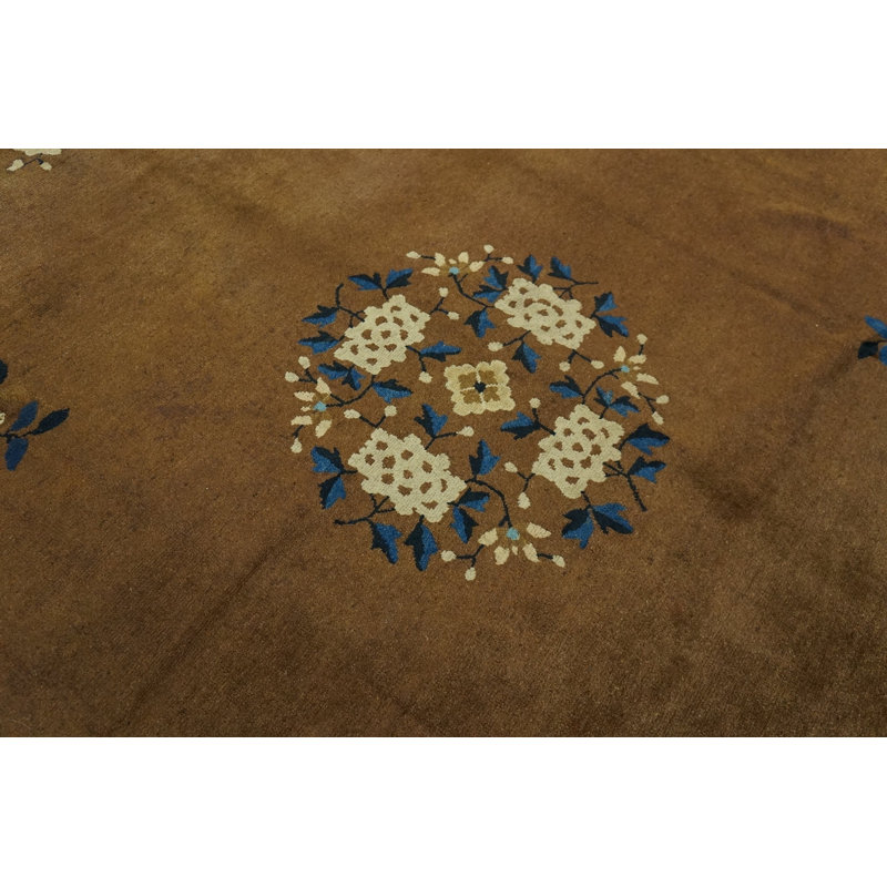 Antique Room Size Chinese Earth Tone Color Peking Rug