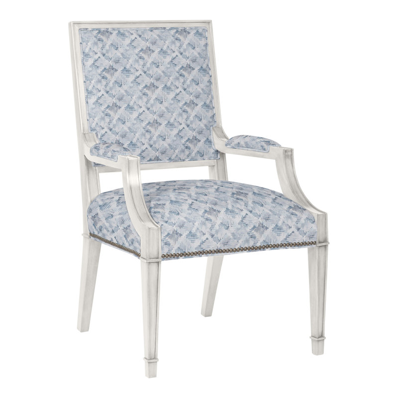 Michael Weiss Leighton Arm Chair, Tarbee Pebble, Casa Blanca