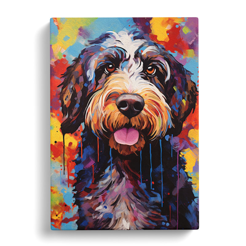 Labradoodle Expressionism No.2 - Wrapped Canvas, 60cm H x 40cm W x 3cm D