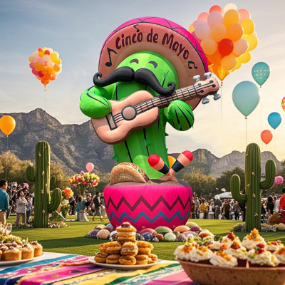  Décoration d'extérieur 25 pi Cactus gonflable 25 pi-avec ventilateur-Cinco de Mayo